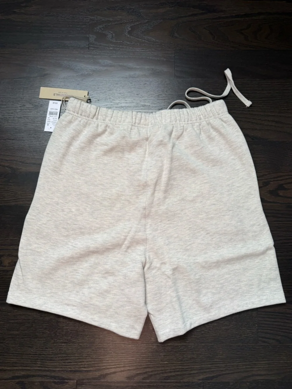 Essentials Fear of God Gray Fleece Sweat Shorts Drawstring Pocket Logo Size:L
